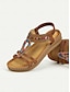 cheap Sandals-Beaded T Strap Boho Sandals