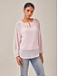 economico bluse-Lightweight Chiffon Round Neck Shirt