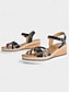cheap Sandals-Cork Wedge Strappy Espadrille Sandals