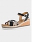 cheap Sandals-Cork Wedge Strappy Espadrille Sandals