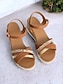 cheap Sandals-Cork Wedge Strappy Espadrille Sandals