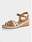 cheap Sandals-Cork Wedge Strappy Espadrille Sandals
