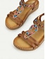 cheap Sandals-Beaded T Strap Boho Sandals