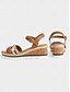 cheap Sandals-Cork Wedge Strappy Espadrille Sandals