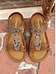 cheap Sandals-Beaded T Strap Boho Sandals