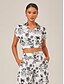abordables Shirts-Sketch Print Cape Sleeve Shirt Top