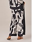 billige bukser og shorts-Geometric Satin Wide leg Pants