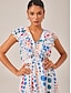 economico Abiti midi-Polka Dot Ruffled Waisted Dress