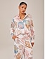 billige bluser-Shell Print Button Down Relaxed Shirt