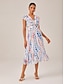 economico Abiti midi-Polka Dot Ruffled Waisted Dress