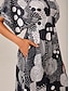 preiswerte Midikleider-Abstract V Neck Midi Dress