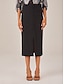 preiswerte Röcke-High Waisted Front Slit Suit Midi Skirt