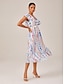 economico Abiti midi-Polka Dot Ruffled Waisted Dress