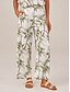 cheap Pants &amp; Shorts-Palm Print Wide Leg Trousers