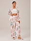 cheap Pants &amp; Shorts-Print Elastic Waist Wide Leg Pants