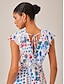 economico Abiti midi-Polka Dot Ruffled Waisted Dress