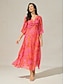 cheap Maxi Dresses-Resort Floral V Neck A Line Maxi Dress