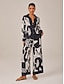 billige bukser og shorts-Geometric Satin Wide leg Pants