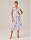 economico Abiti midi-Polka Dot Ruffled Waisted Dress
