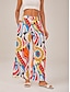 cheap Pants &amp; Shorts-Geometric Print Wide Leg Pants