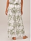 cheap Pants &amp; Shorts-Palm Print Wide Leg Trousers
