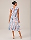 economico Abiti midi-Polka Dot Ruffled Waisted Dress