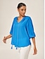abordables blouses-Chiffon Ruched Vacation Top