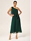 cheap Maxi Dresses-A-Line One Shoulder Chiffon Dress
