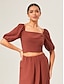 abordables blusas-Smocked Lyocell Blouse