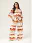 cheap Pants &amp; Shorts-Summer Floral Gradient Wide leg Pants