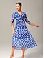 economico Vestiti maxi-Geometric Chiffon Block Maxi Dress