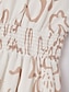 cheap Maxi Dresses-Abstract Art Linen Feel Cinched Waist Maxi Dress