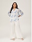 cheap Pants &amp; Shorts-Breathable Linen Off-White Wide-Leg Pants
