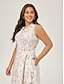 cheap Print Dresses-Curve Pocket Sleeveless Shirt Maxi Dress