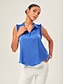 cheap Blouses-Collared Ruffled Trim Blouse