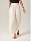 baratos calças e shorts-Ruched Tencel Linen Wide Leg Pants