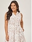 cheap Print Dresses-Curve Pocket Sleeveless Shirt Maxi Dress