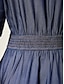 abordables Robes Midi-Denim Acetate Tencel Cinched Midi Dress