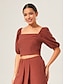 abordables blusas-Smocked Lyocell Blouse