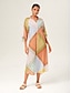 preiswerte Print Dresses-Cyclic Print High Neck Maxi Dress