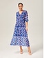 economico Vestiti maxi-Geometric Chiffon Block Maxi Dress