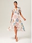 abordables Robes Midi-Smocked Design Linen Feel Midi Dress
