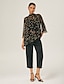 cheap Blouses-Dot Asymmetric Chiffon Blouse