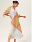 preiswerte Print Dresses-Cyclic Print High Neck Maxi Dress