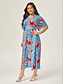 cheap Maxi Dresses-Floral V Neck Summer Maxi Dress