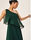 cheap Maxi Dresses-A-Line One Shoulder Chiffon Dress