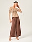 cheap Pants &amp; Shorts-Mocha Brown Slimming Straight-Leg Pants