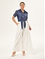 cheap Blouses-Tie Waist Acetate Blouse