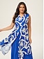 cheap Blouses-Printed High Slit Beach Top