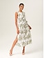 cheap Midi Dresses-Linen-Like Sleeveless Midi Dress